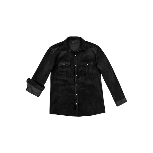 camisa veludo preta masculina