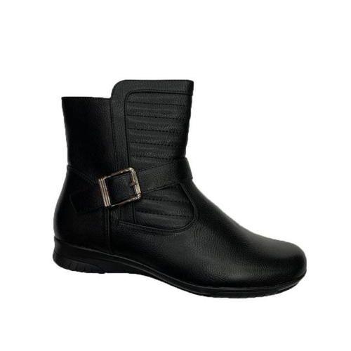 bota cano curto mooncity multi tiras com fivela feminina