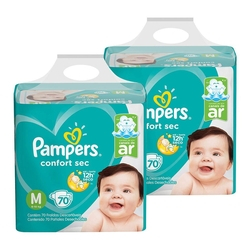 Kit de Fraldas Pampers M Confort Sec Super - 140 Unidades é boa?