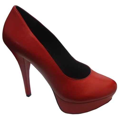 scarpin vizzano meia pata embutida vermelho