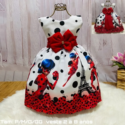 vestido infantil miraculous ladybug