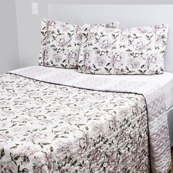Menor preço em Colcha Casal Boutis Azaléia  Com 2 Porta-travesseiros - Casa & Conforto