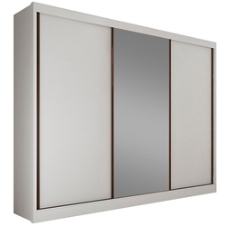 Menor preço em Guarda-Roupa Casal com Espelho 3 Portas Diamond- Novo Horizonte - Branco
