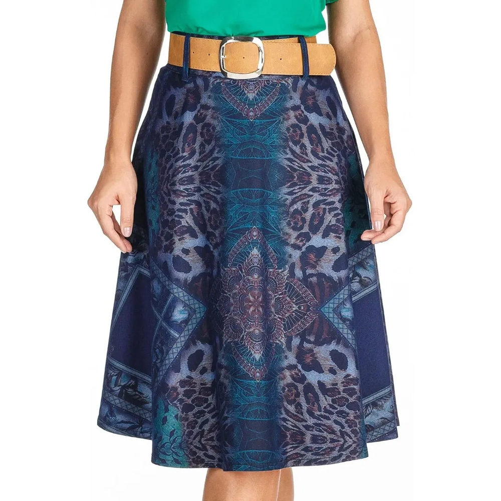 saia midi gode azul royal