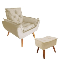 Poltrona + Puff Opala Decorativo Veludo CREME Amamentação E Descanso - D'rost é boa?
