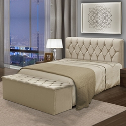 Cabeceira com Calçadeira Baú Istambul para Cama Box Queen de 160 cm Bege é boa?