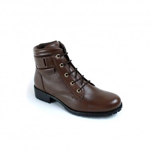 bota de couro feminina sem salto