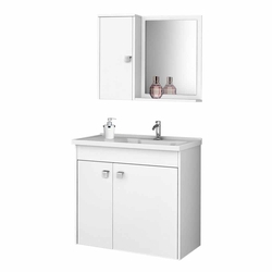 gabinete para banheiro com cuba com espelho 3 portas suspenso com prateleira altura 54 cm cor branco é boa?