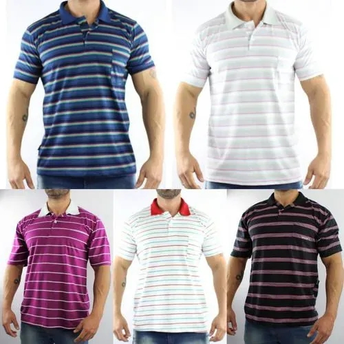 camisa gola polo masculina plus size