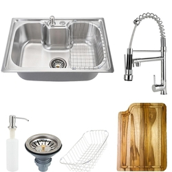 Cuba para Cozinha inox Com Acessórios e tábua Carajás e Torneira gourmet munim PIngoo.casa é boa?