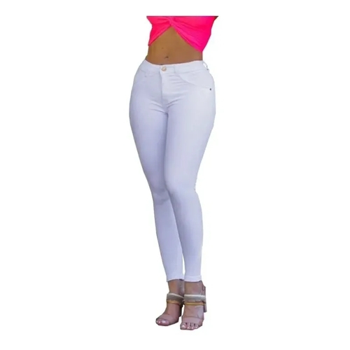 calça branca de cintura alta