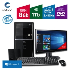 Computador + Monitor 19,5'' Intel Dual Core 2.41GHz 8GB HD 1TB DVD com Windows 10 Certo PC FIT 1096 é boa?