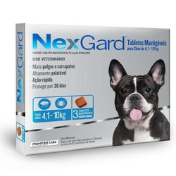 Antipulgas E Carrapatos Nexgard 28,3mg Para Cães De 4,1 A 10kg 3 Tabletes Merial é boa?