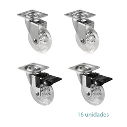 Menor preço em 16 Rodízio Gel Silicone Rodinha 50mm 8 C/Trava 8 S/Trava