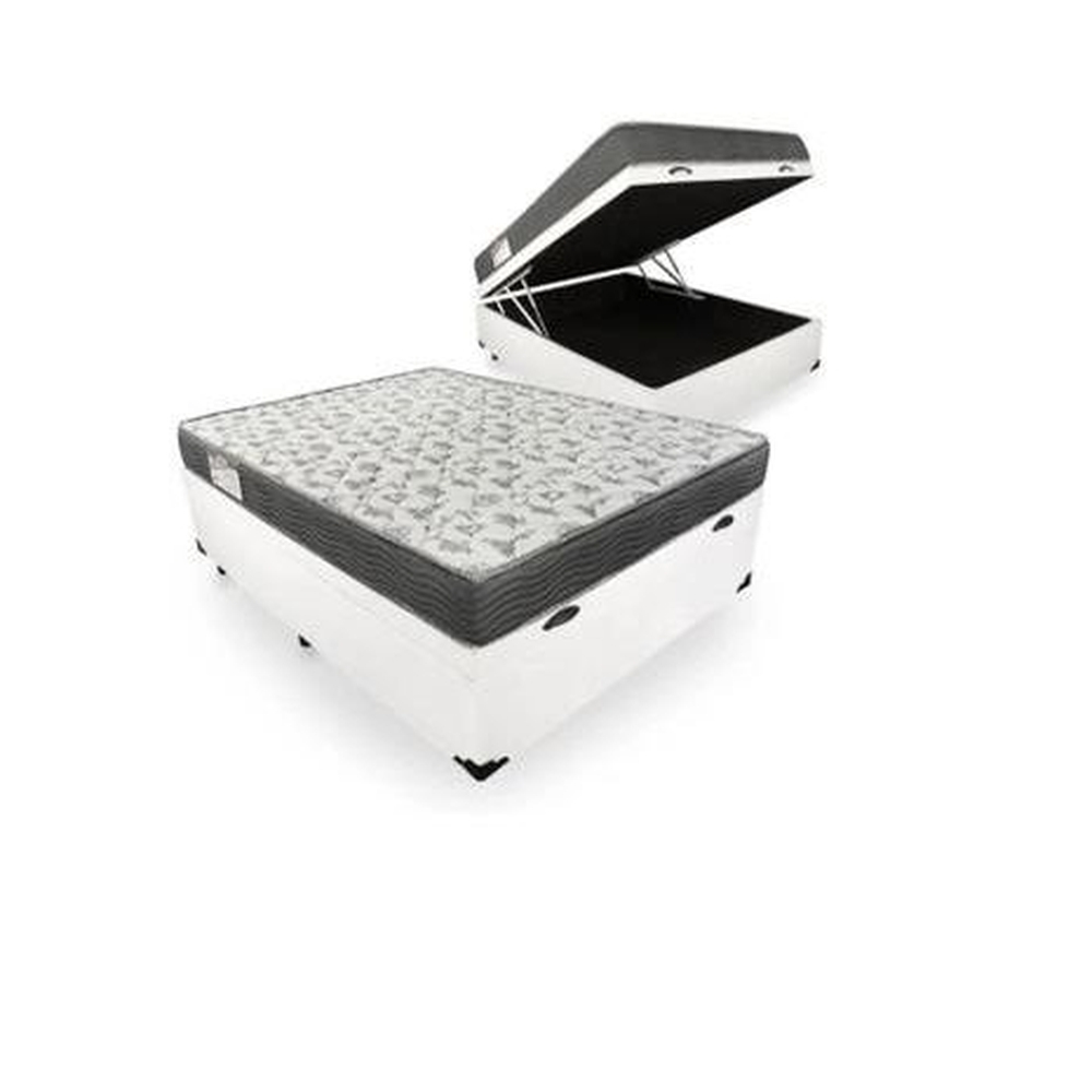 Cama Box com Baú Casal + Colchão de Espuma D33 Ortobom - Iso100
