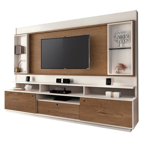 Home Theater Coliseu Off White Com Naturale - Edn Móveis Home Theater Coliseu Off White Com Naturale - Edn Móveis