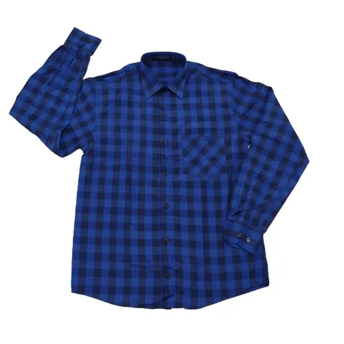 camisa xadrez azul e preta masculina