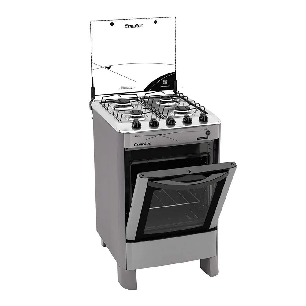 Fogão 4 Bocas Ágata Pés Altos Bivolt 4062 Inox - Esmaltec
