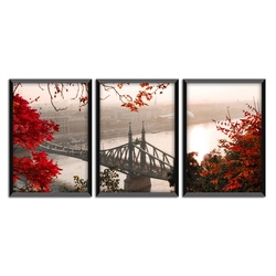 Kit 3 Quadros Decorativos Com Moldura Para Sala Quarto Paisagem Ponte Menor preço em Kit 3 Quadros Decorativos Com Moldura Para Sala Quarto Paisagem Ponte