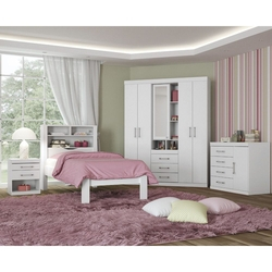 Quarto completo Solteiro 4 peças Santos Andira Menor preço em Quarto completo Solteiro 4 peças Santos Andira