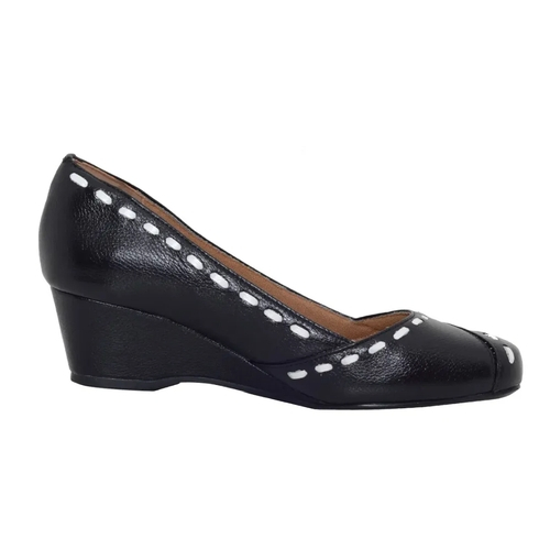 sapato anabela fechado preto