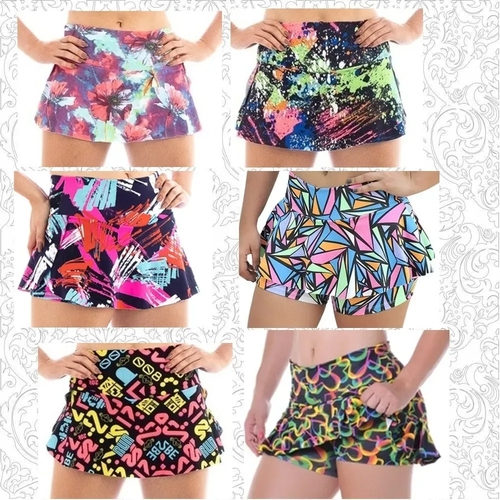Short saia colorido Clearance