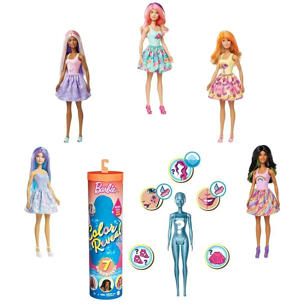 Boneca Barbie Fashionista Estilo Surpresa Color Reveal Série Ar