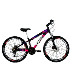 Bicicleta X TUFF25 Freeride Aro 26 Preto Rosa 21V - Viking é boa?