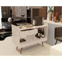 Aparador Buffet Retrô Pés Palito e divisor de ambientes JB 4064 cor Perola - Comprar Moveis Em Casa é boa?