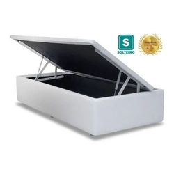 Cama Box baú solteiro branco com pistao a gás é boa?