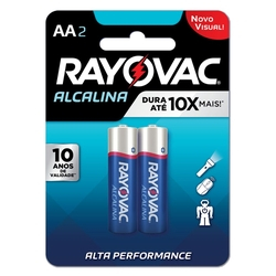 02 Pilhas AA Alcalina RAYOVAC 1 cartela Menor preço em 02 Pilhas AA Alcalina RAYOVAC 1 cartela