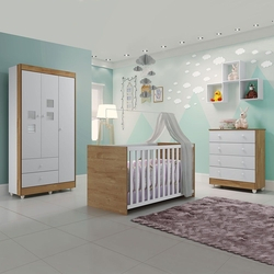 Quarto De Bebê Completo C/guarda Roupa 3 Portas, Cômoda E Berço Mini Cama Branco/naturale Life Tigus Baby é boa?