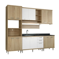 Cozinha Sicília Compacta Argila/branco 6 Módulos 12 Portas 3 Gavetas Multimóveis Menor preço em Cozinha Sicília Compacta Argila/branco 6 Módulos 12 Portas 3 Gavetas Multimóveis