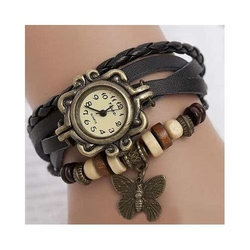 Relógio Feminino Pulso Couro Pingente Borboleta - Preto é ruim? Relógio Feminino Pulso Couro Pingente Borboleta - Preto é boa?