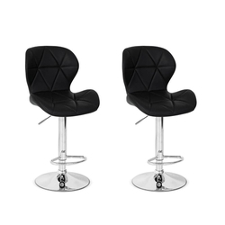 Conjunto 02 Banquetas Slim Couro PU Regulagem de Altura - Preta é boa?