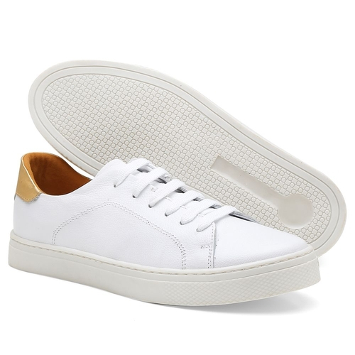 tênis de couro branco feminino