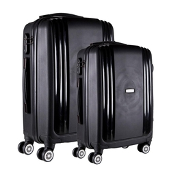Conjunto de Malas de Viagem em POLIPROPILENO Yins 21074 Cadeado Integrado Rodas Duplas P/M Preta Menor preço em Conjunto de Malas de Viagem em POLIPROPILENO Yins 21074 Cadeado Integrado Rodas Duplas P/M Preta
