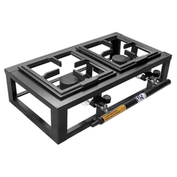 Fogareiro A Gás Portátil 2 Bocas 20x20cm Alta Pressão De Mesa Chácara Rancho Residência - MR Fogões é boa?