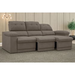 Sofá New Ripley 2,05m Assento Retrátil e Reclinável Velosuede Bege - NETSOFAS é boa?