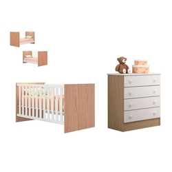 Quarto Infantil Berço Mini Cama Americano Branco/Carvalho - Qmovi é boa?