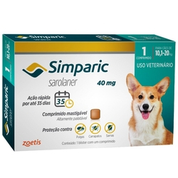 Antipulgas Zoetis Simparic 40mg Para Cães 10,1 A 20 Kg é boa?