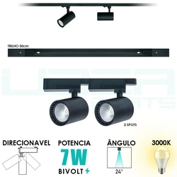 Kit Trilho Eletrificado 50cm + 2 Spots Led 7w Preto BQ 3000K é boa?