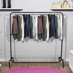 Arara para roupas desfile com 2 cabideiro e sapateira 1,50m Preto é boa?