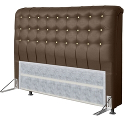 Cabeceira Casal Dama Corino para Colchão Box 138cm Simbal PVC Cacau com Botões Creme 750095 é boa?
