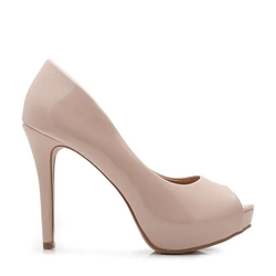 sapato meia pata peep toe