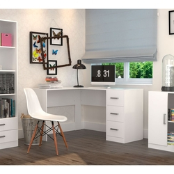 Escrivaninha em L com 3 Gavetas Office Plus Appunto - Branco é boa?