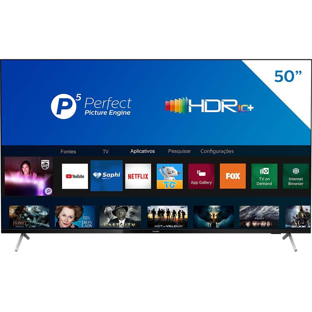 Smart TV Philips 50" 4K UHD 3 HDMI 2 USB WiFi Bluetooth Dolby Atmos - 50PUG7625/78