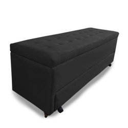 Puff Baú Sapateira Casal Bello Box Tecido Sintético Preto é boa?