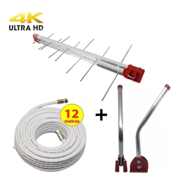 Kit Antena Digital 4K Log 16 com Mastro 50 cm e Cabo coaxial Capte 12 mts - 5 und. é boa?