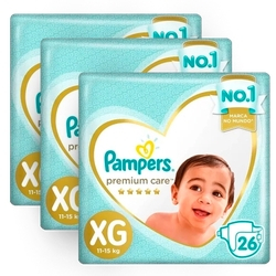 Kit com 3 Fraldas Pampers Premium Care Xg - 78 Unidades é boa?